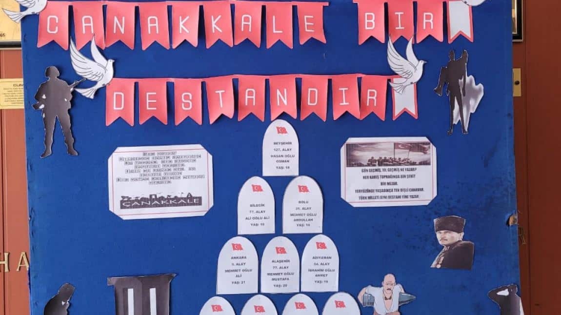 18 MART Çanakkale Zaferi ve Şehitleri Anma Günü İçin Okulumuzda Çeşitli Etkinlikler Düzenlendi